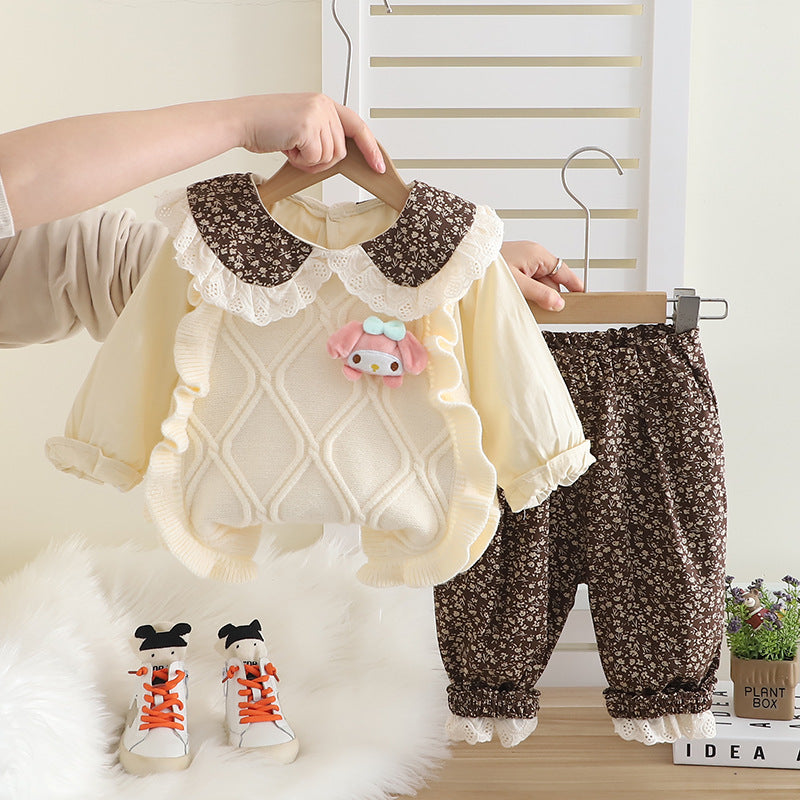 Girls spring and autumn suit 2026 spring new shirt vest