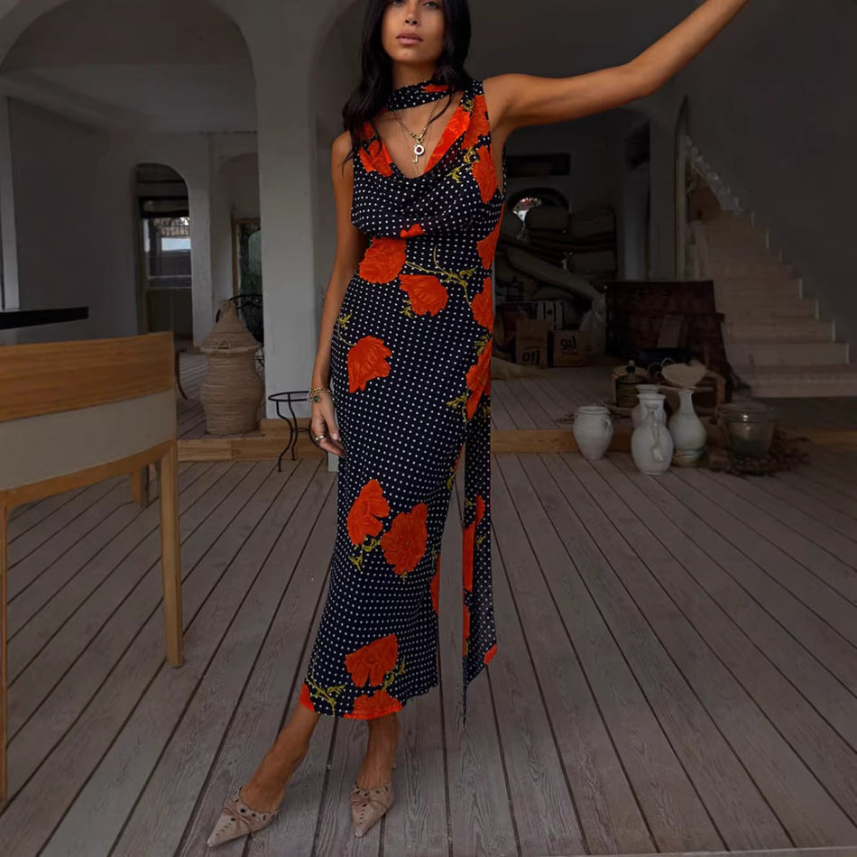 Printed Ribbon Long Dress - Breezy 2026 Summer Party Wear Nepal