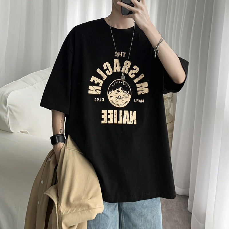 Men’s Trendy Harajuku T-Shirt – Loose Casual Hong Kong Style