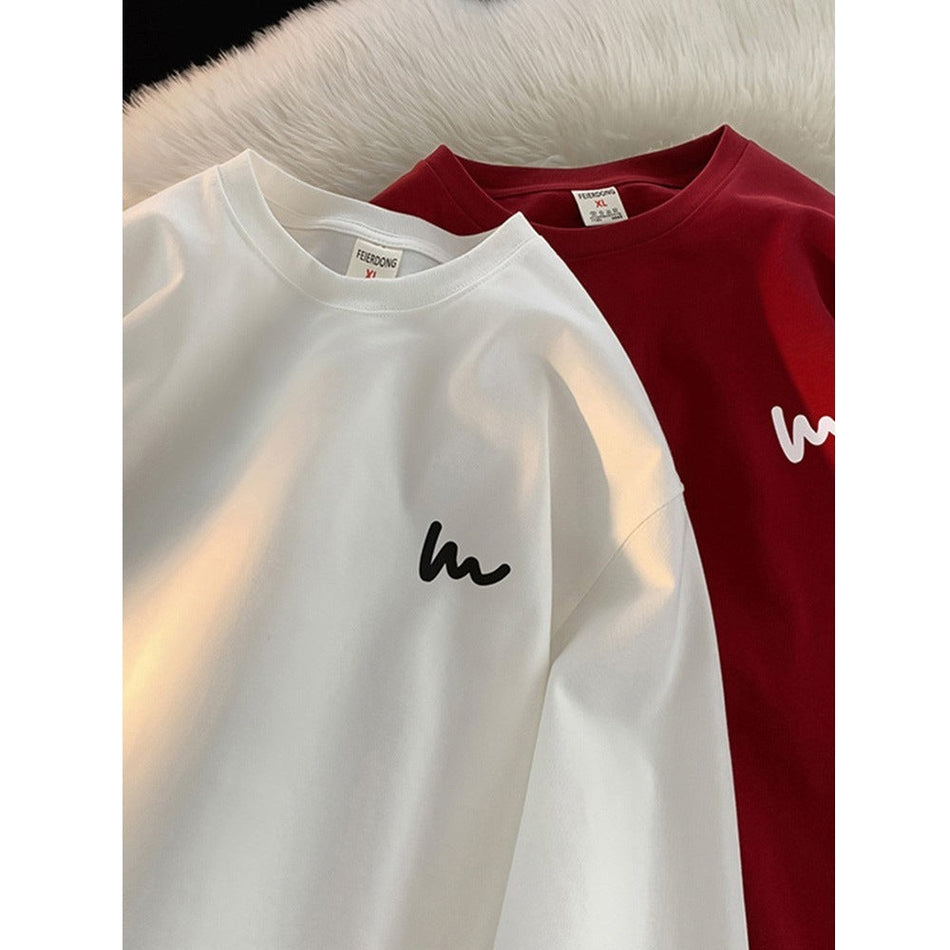 Men’s Round Neck Long-Sleeve T-Shirt – Retro Loose Fit