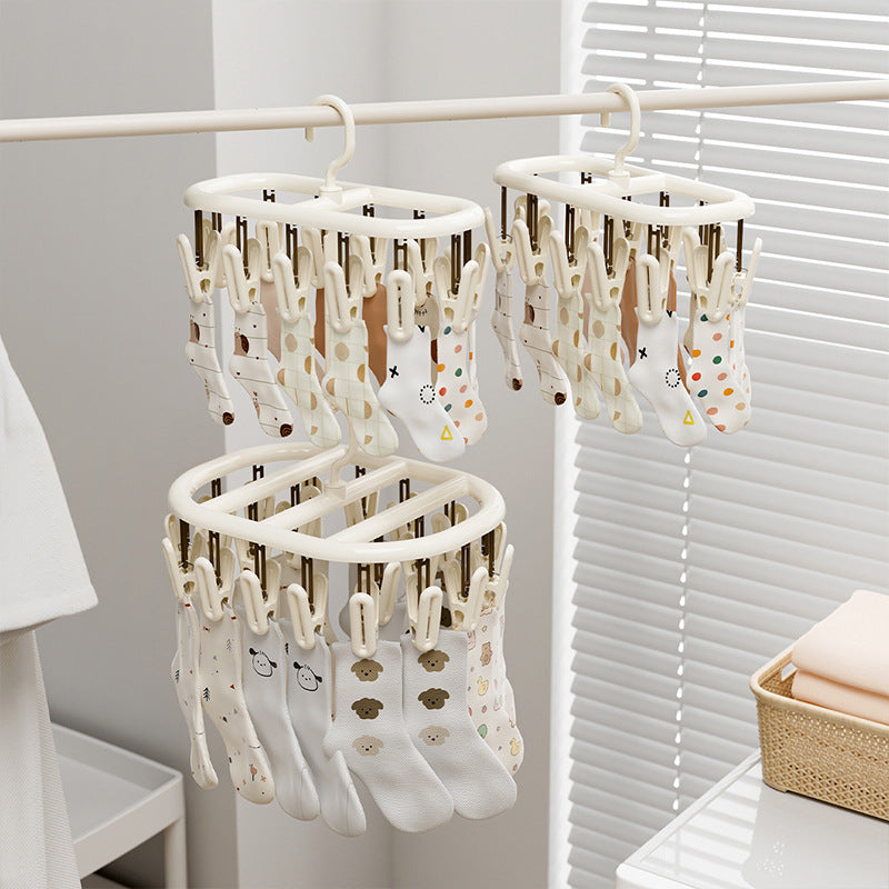 Multi Clip Socks Drying Rack Hanging Underwear Storage Clip