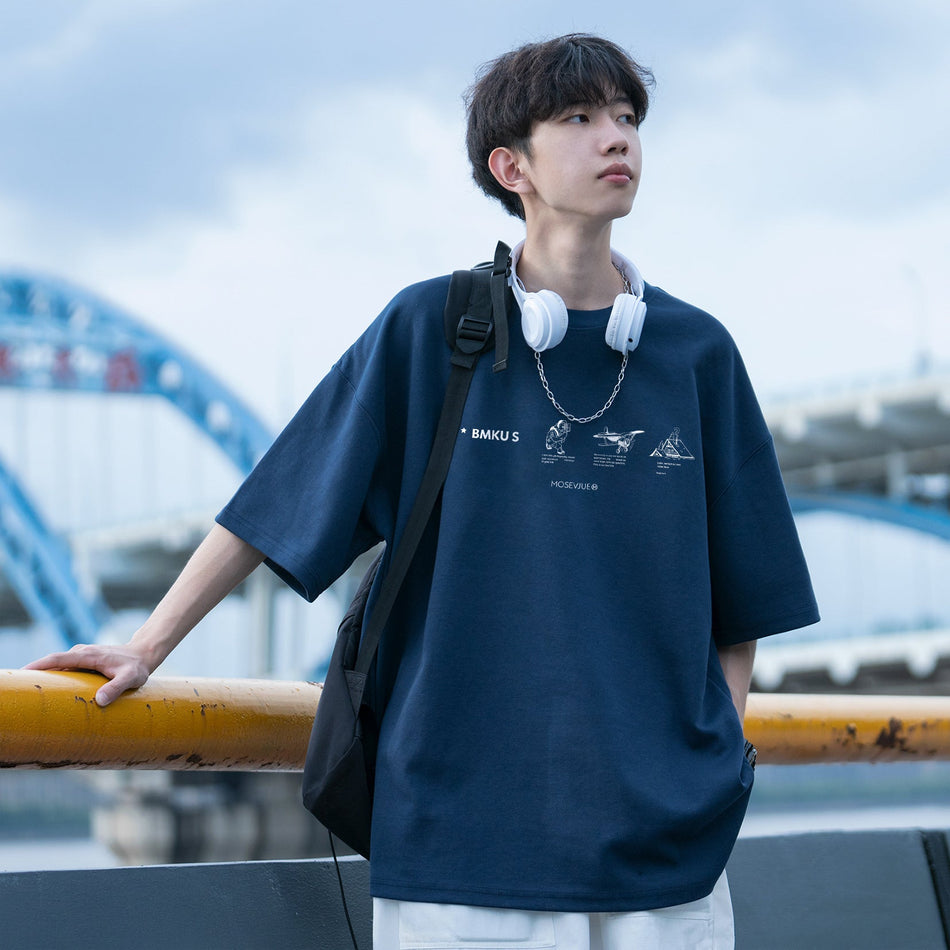Men’s Pure Cotton Summer T-Shirt – Loose Heavyweight Fit