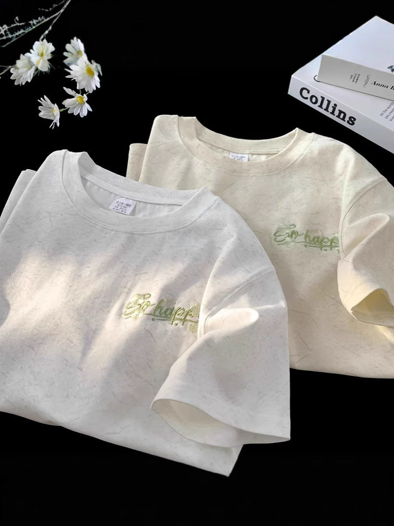 Boys’ Heavy Cotton Summer T-Shirt – Loose Round Neck