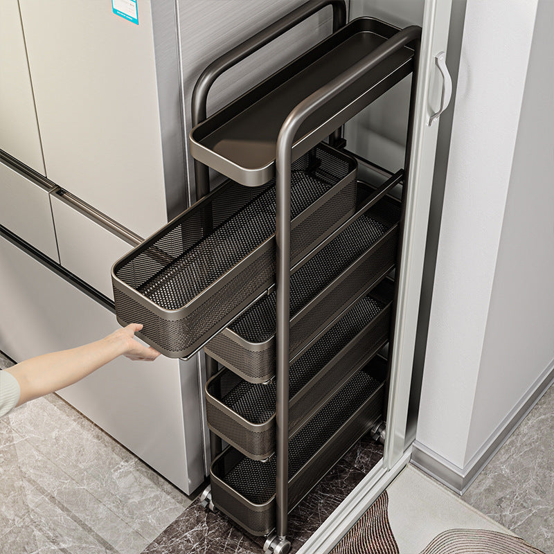 Narrow Gap Storage Rack Pull Out Kitchen Bathroom Organizer Cart