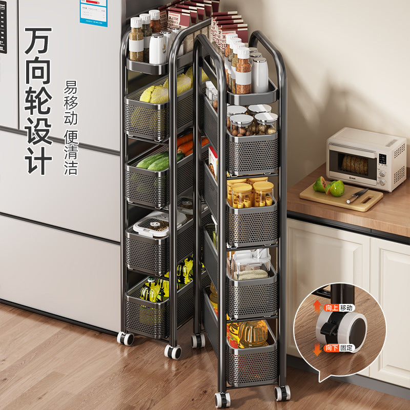 Narrow Gap Storage Rack Pull Out Kitchen Bathroom Organizer Cart