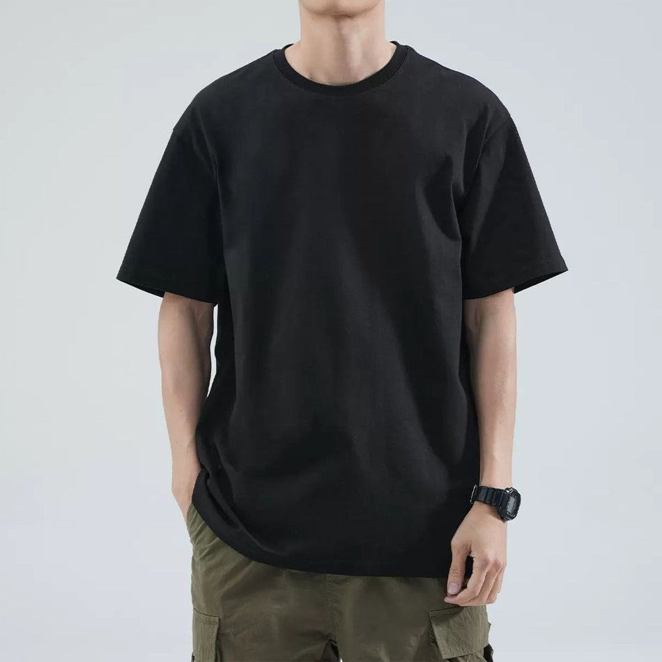 Men’s 2024 Heavy Cotton Summer T-Shirt – Loose White Fit