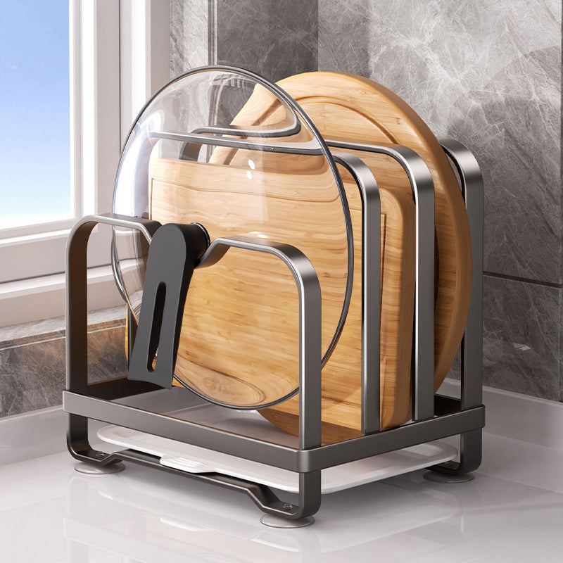 Kitchen Pot Lid Chopping Board Rack Countertop Storage Bracket