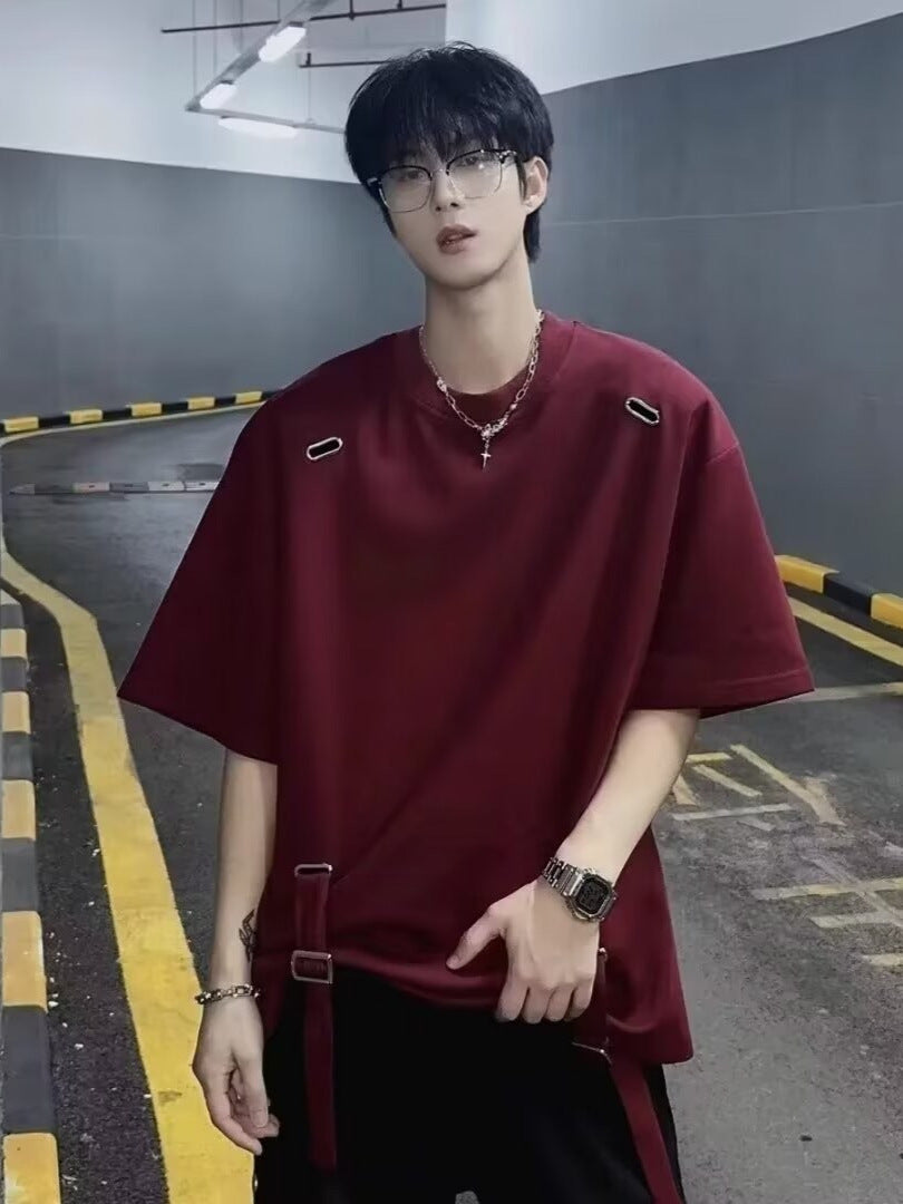 Men’s 2026 Metal Strap T-Shirt – Loose Summer Trendy Fit