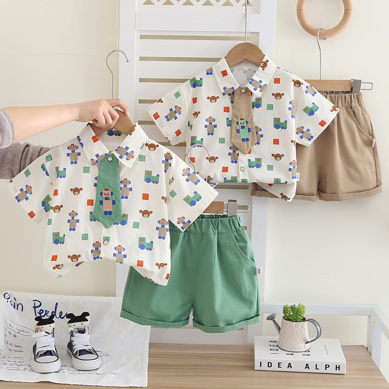 Boys 2026 Summer Cartoon 2-Piece Suit