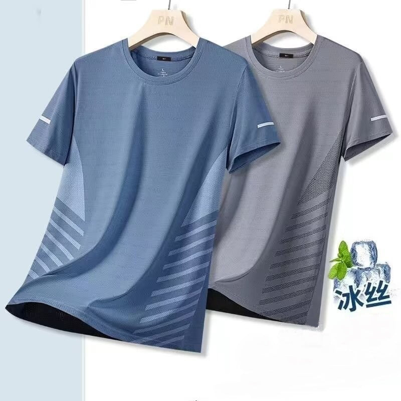 Men’s Ice Silk Sports T-Shirt – Quick-Dry Summer Fit