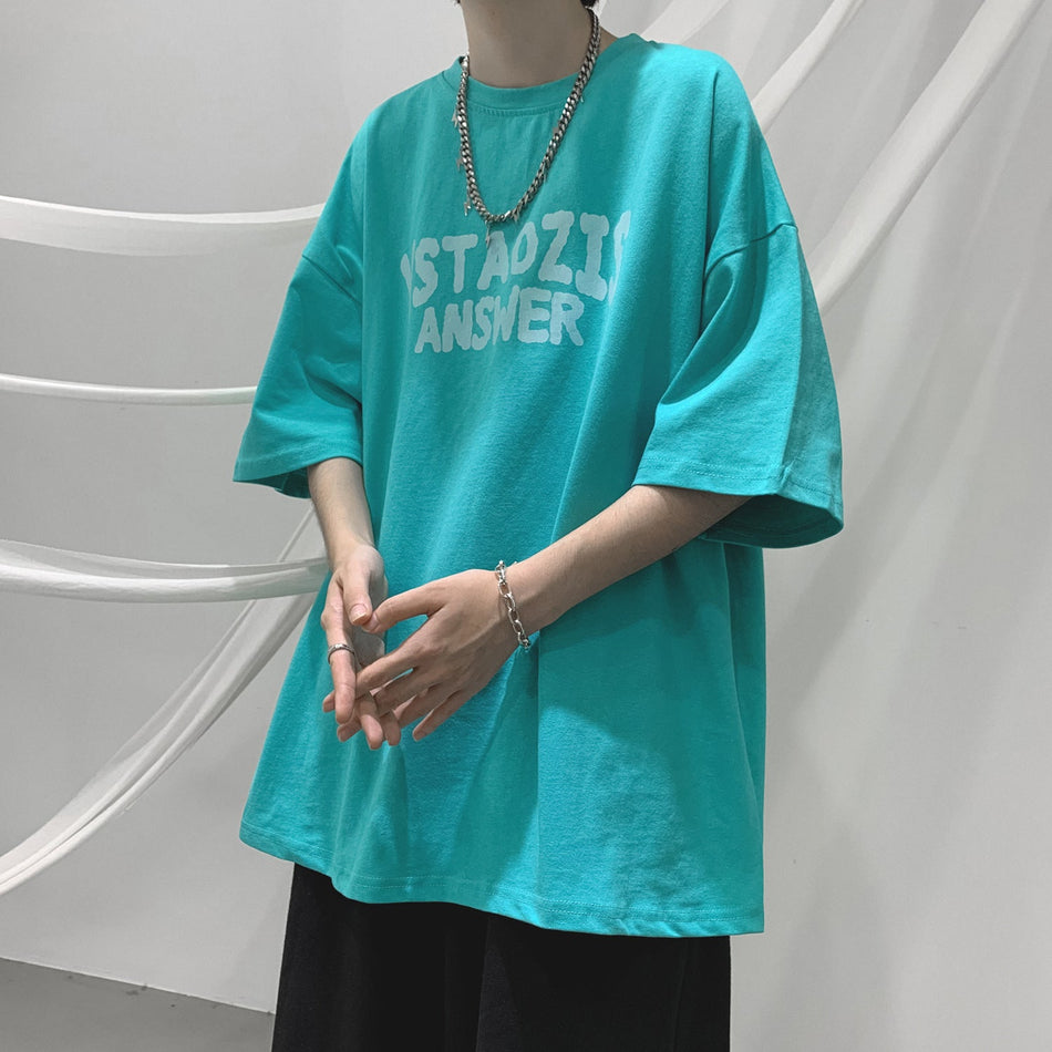 Men’s White Retro Hong Kong T-Shirt – Summer Loose Fit