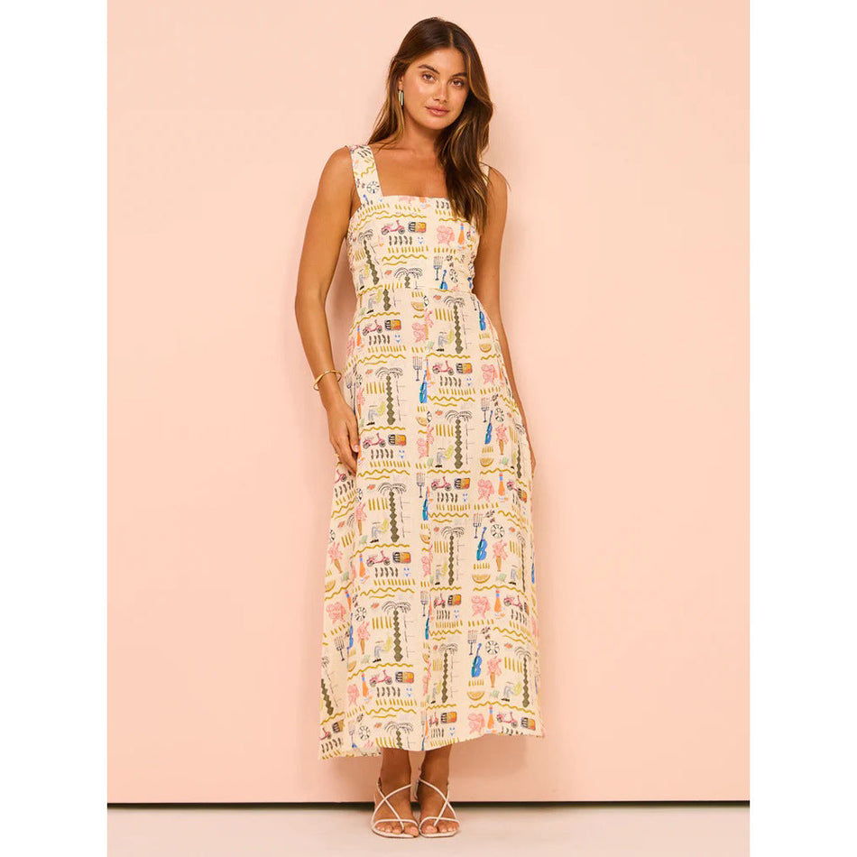 Casual Printed Strap Zipper Dress - 2026 "INS" Summer Vacation