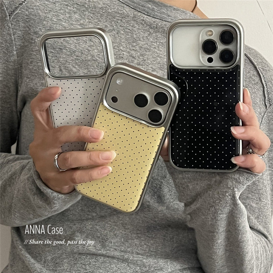 iPhone 17 Pro Max Silver Edge Wave Dot Case