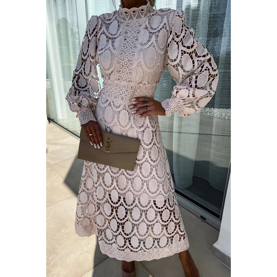 Lace Collar Zipper Dress - 2026 "INS" Loose Vacation Luxe