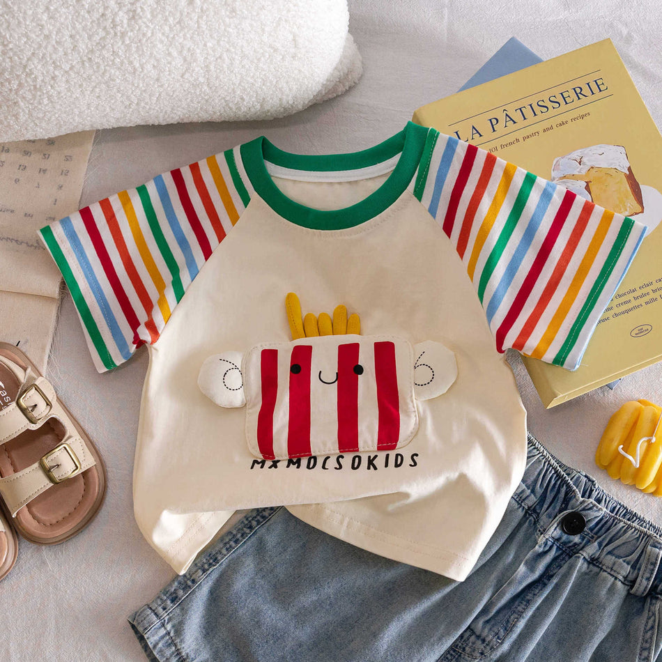 Boys 2026 Summer Cartoon Cotton Short-Sleeve T-Shirt