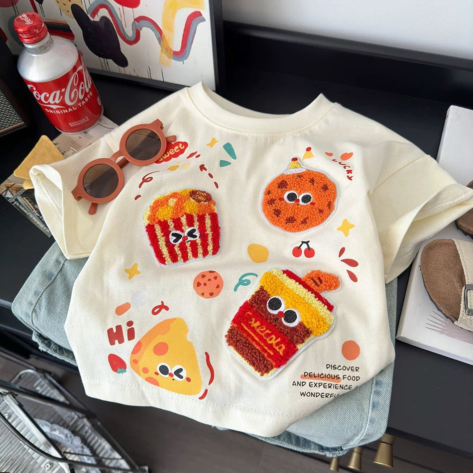Boys 2026 Summer Cartoon 3D Cotton Short-Sleeve T-Shirt