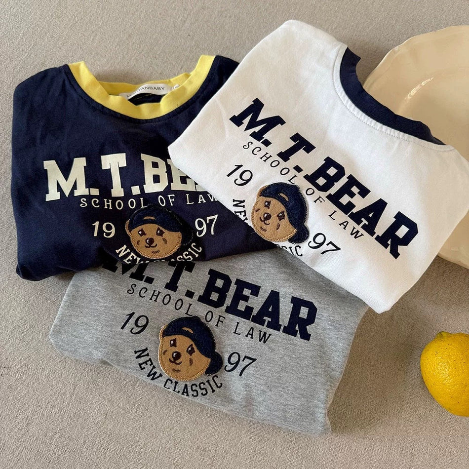 Boys & Girls 2026 Summer Cartoon Color-Block T-Shirt