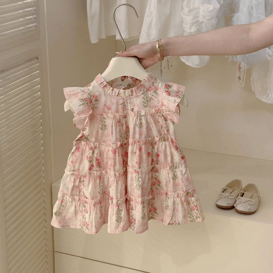 Girls 2026 Summer Floral Princess Dress