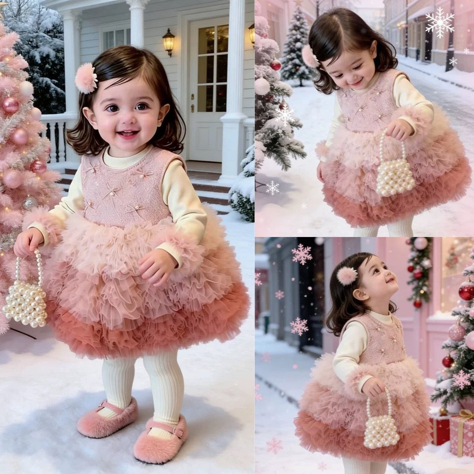 Girls 2026 Winter Birthday Princess Pettiskirt Dress