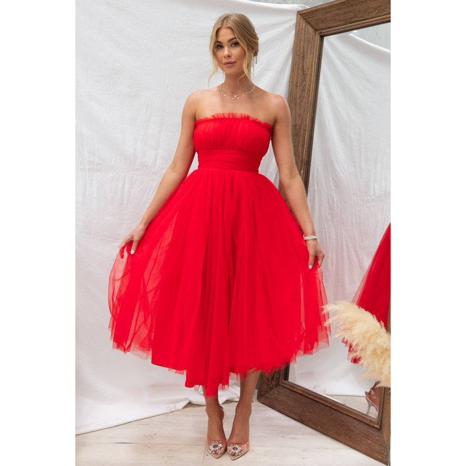 Tube-Top Mesh Party Dress - 2026 "INS" Multi-Color Sheer Luxe