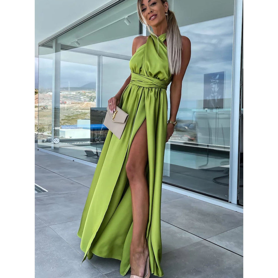 Changeable Lace-Up Split Dress - 2026 "INS" Liquid Utility