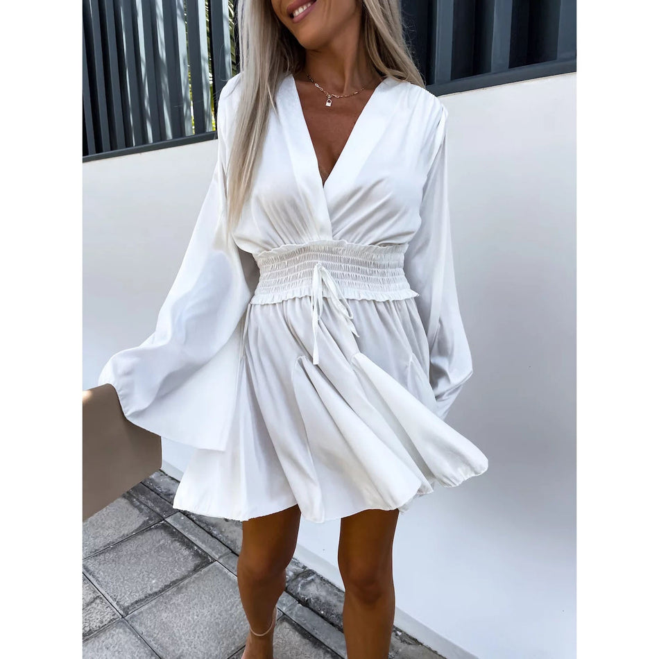 Pleated Large Swing Dress - 2026 "INS" Micro-Pleat Vacation Luxe