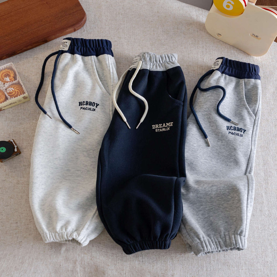 Boys 2026 Autumn Cotton Letter Casual Sweatpants