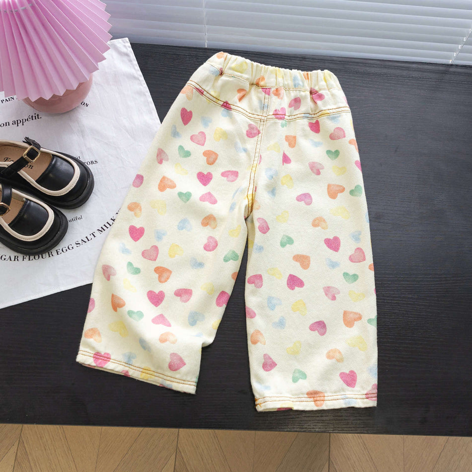 Girls 2026 Spring Korean-Style Casual Straight Jeans