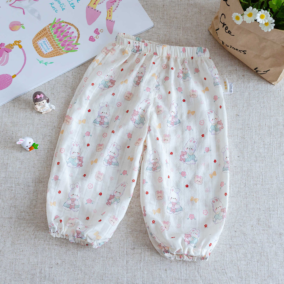 Girls Summer Anti-Mosquito Cartoon Nine-Point Pants