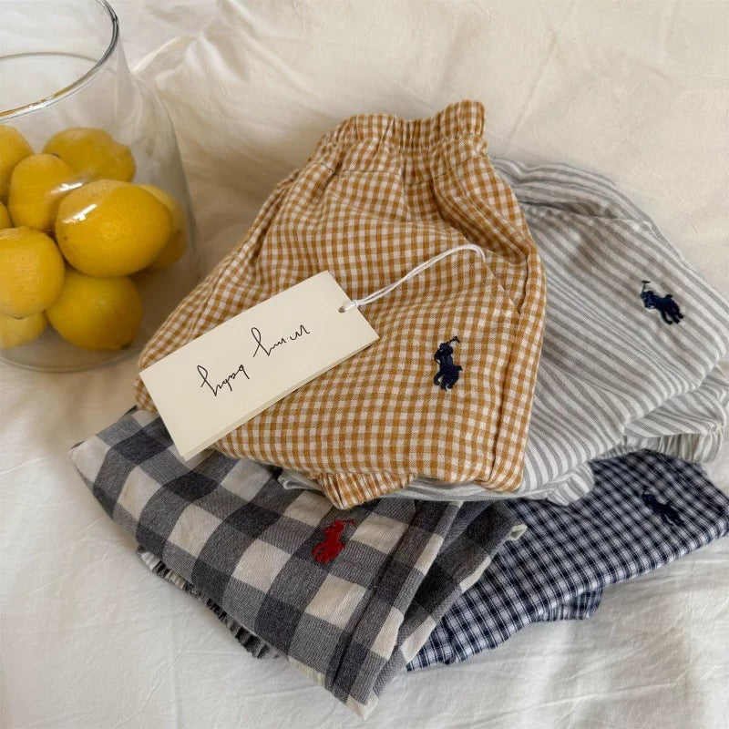 Kids 2026 Summer Plaid Anti-Mosquito Loose Pants