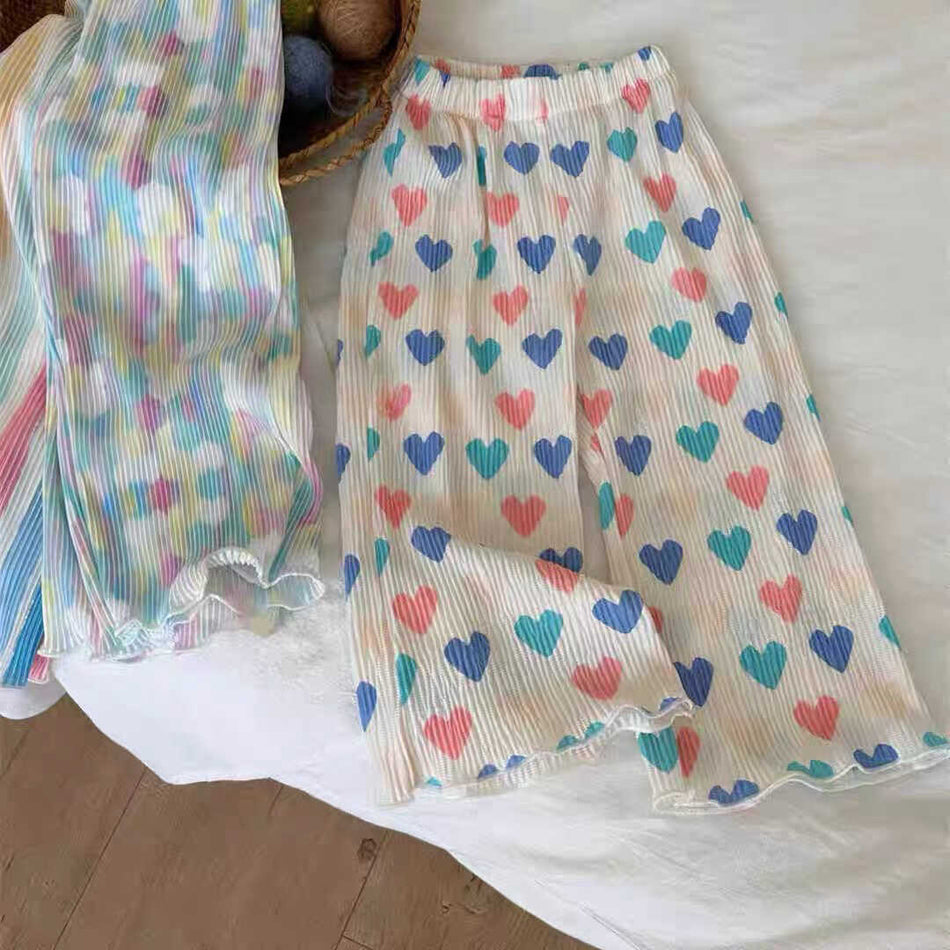 Girls Summer Ice Silk Anti-Mosquito Flared Pants