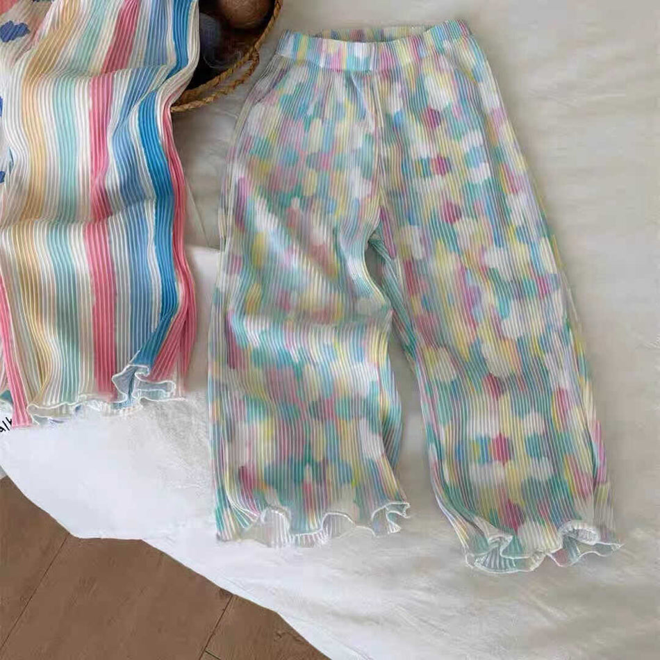 Girls Summer Ice Silk Anti-Mosquito Flared Pants