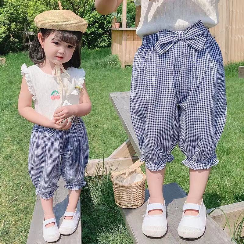 Girls Summer Anti-Mosquito Cropped Carrot Pants