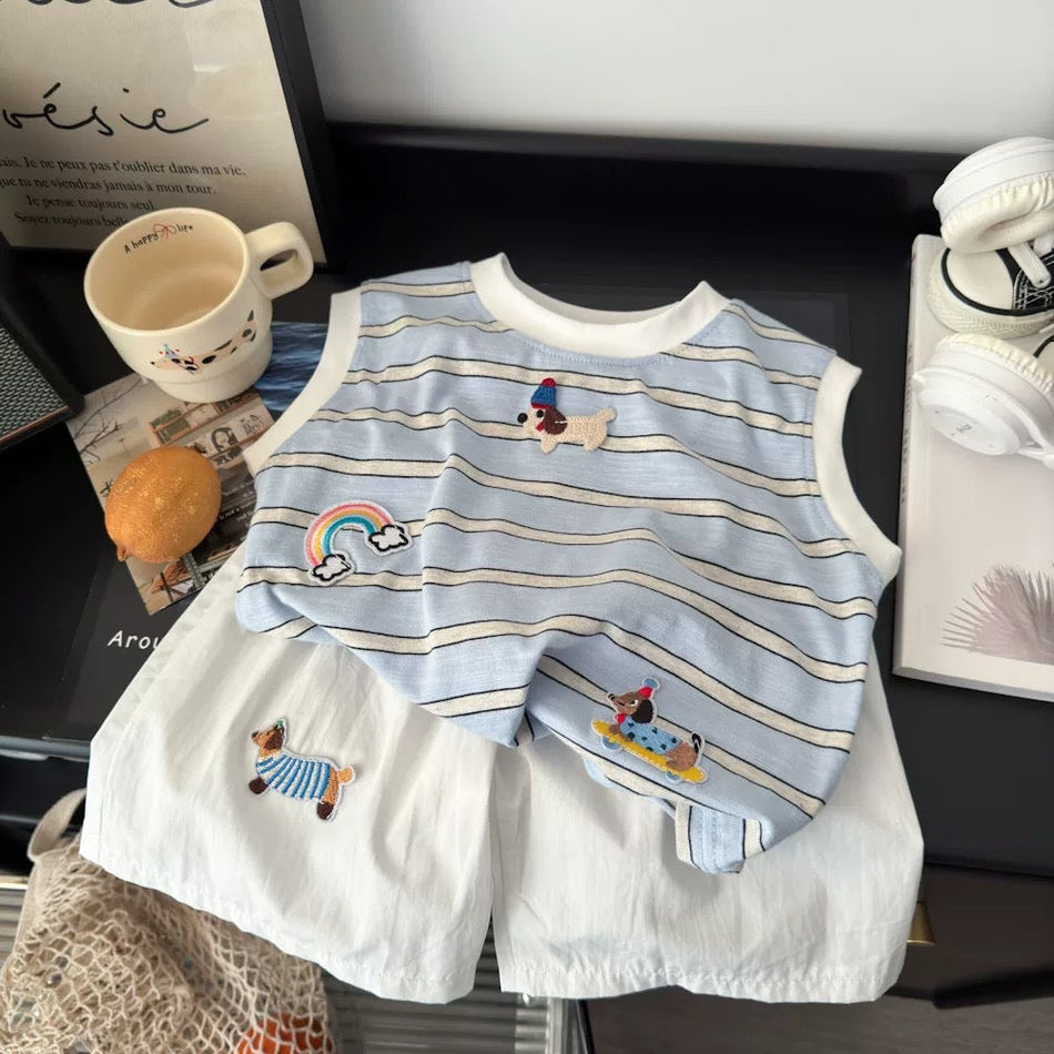 Trendy Boys Summer Vest & Shorts Set 2026