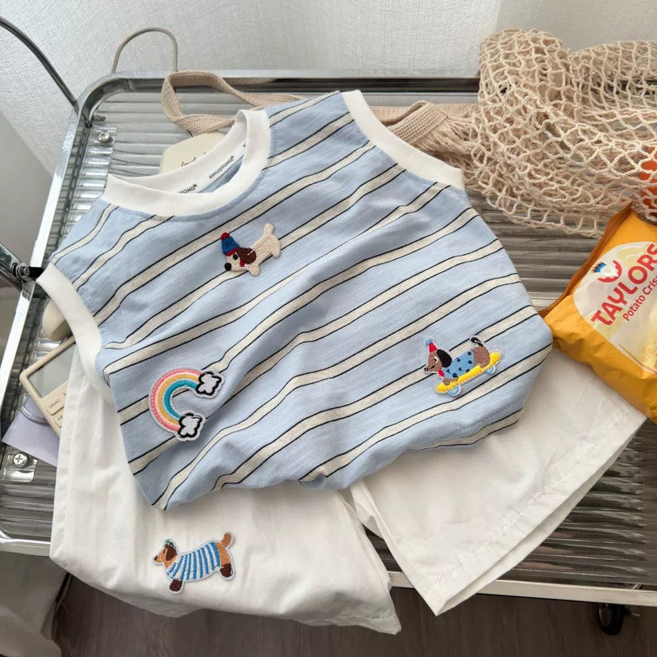 Trendy Boys Summer Vest & Shorts Set 2026