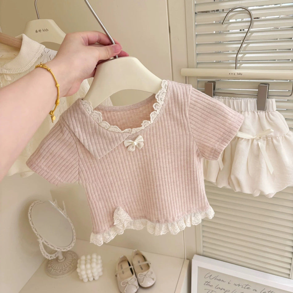 Trendy Korean Girls Summer Suit 2026 – Pink Set