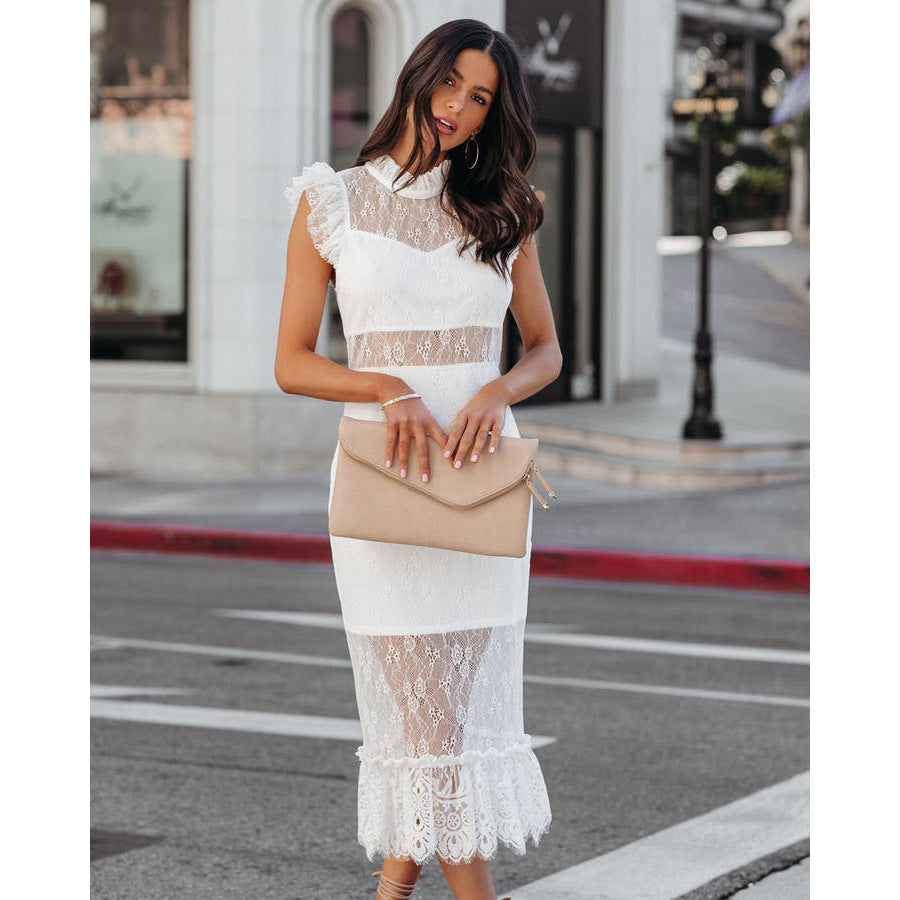 Perspective Lace Lotus Dress - 2026 "INS" Romantic Sheer Luxe