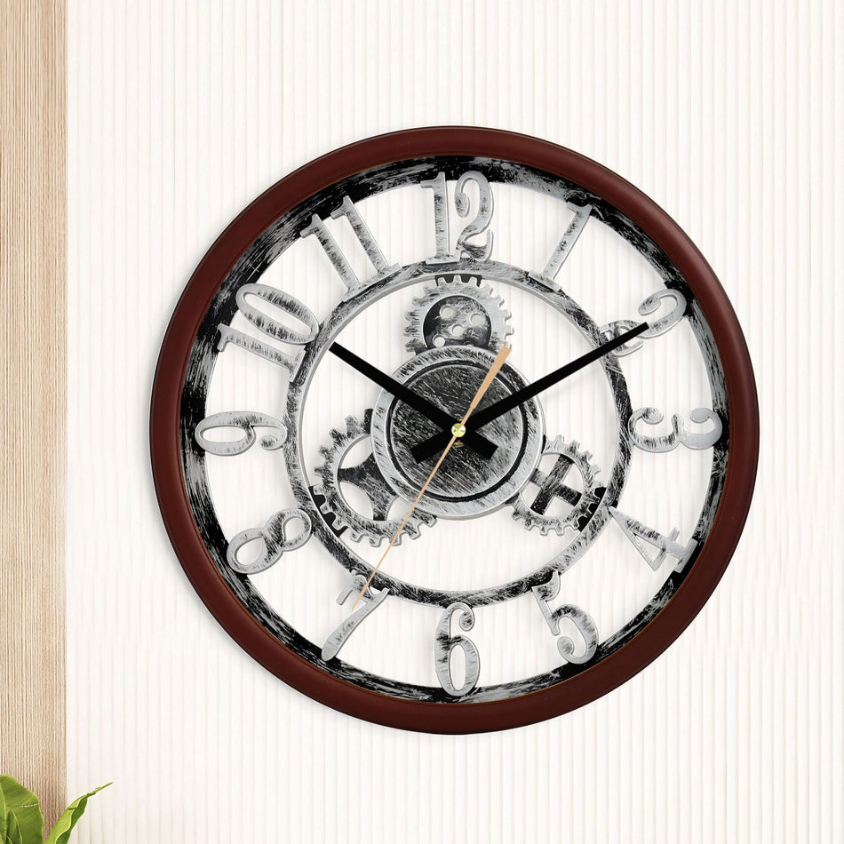Retro Industrial Gear Wall Clock European Style Living Room Clock