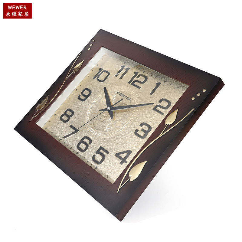 Miwei Square Chinese Style Wall Clock Fashion Simple Home Clock