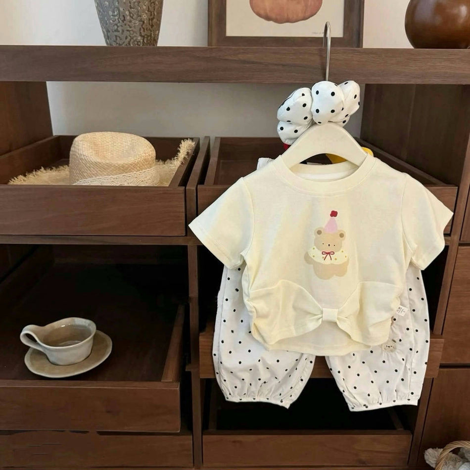 Trendy Korean Girls Summer T-shirt & Pants Set 2026