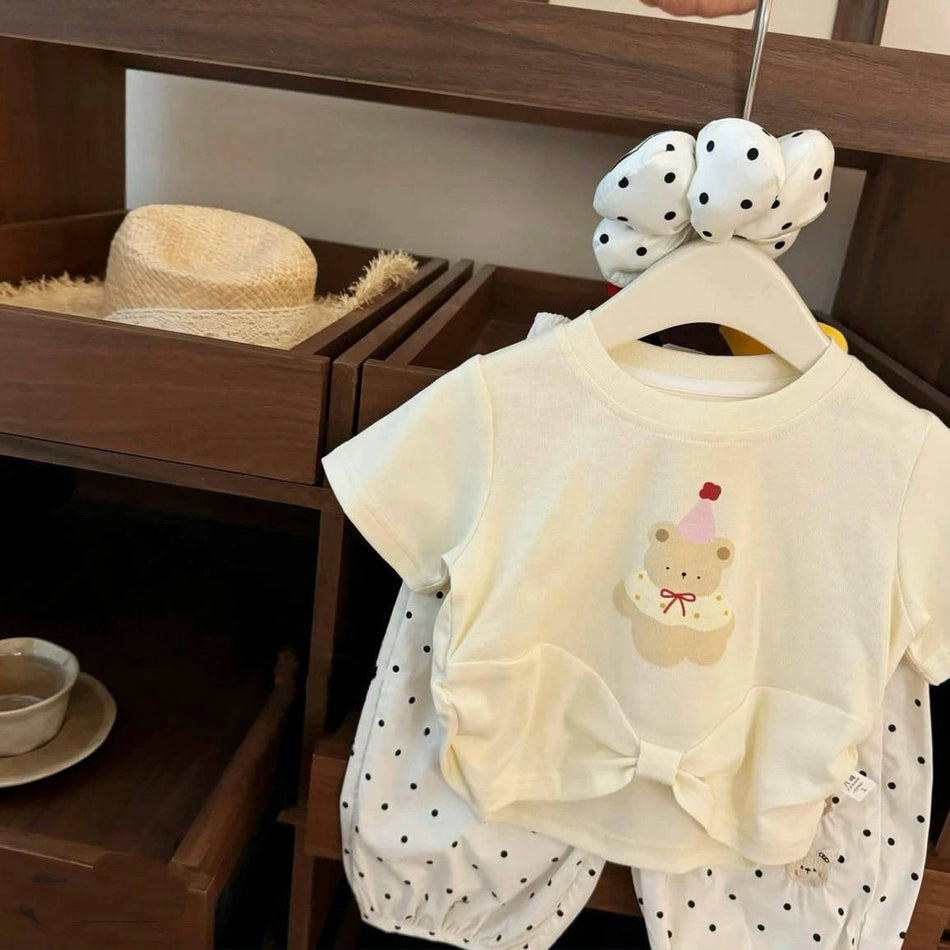 Trendy Korean Girls Summer T-shirt & Pants Set 2026