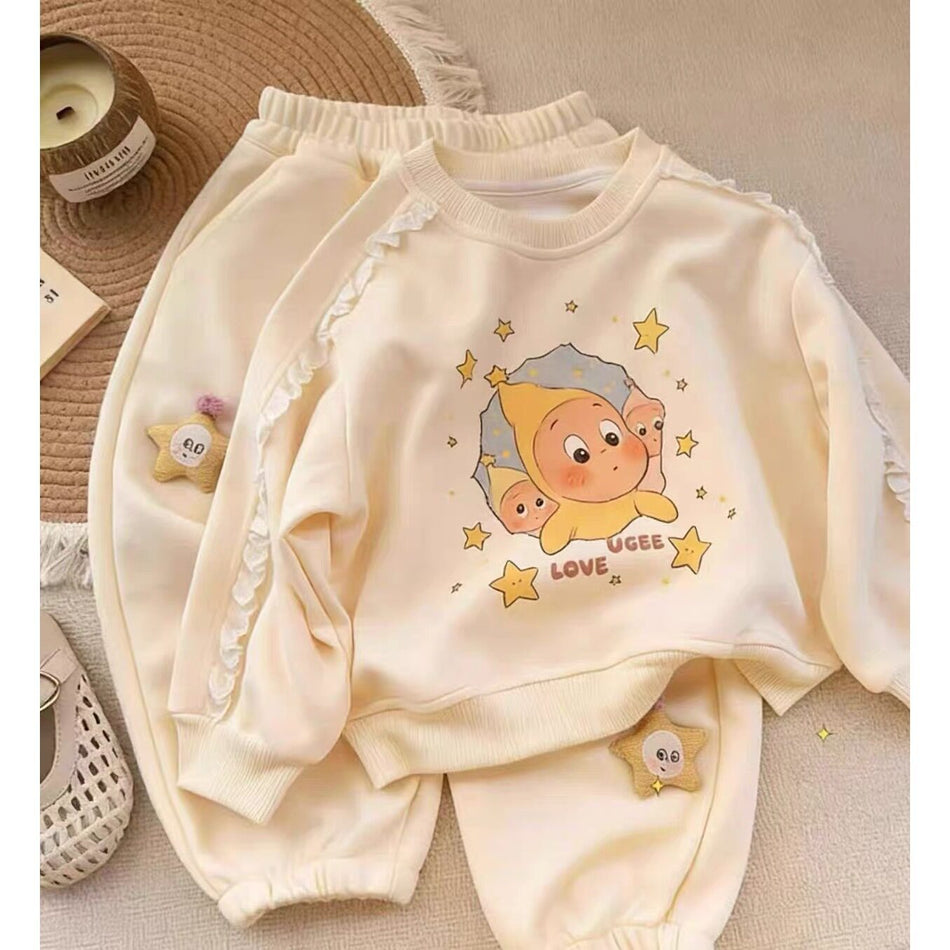 Trendy Girls Star Sweater & Pants Set – Spring 2026