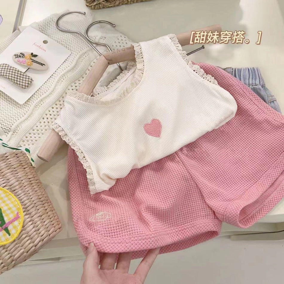 Korean Girls Summer Vest & Shorts Set 2026