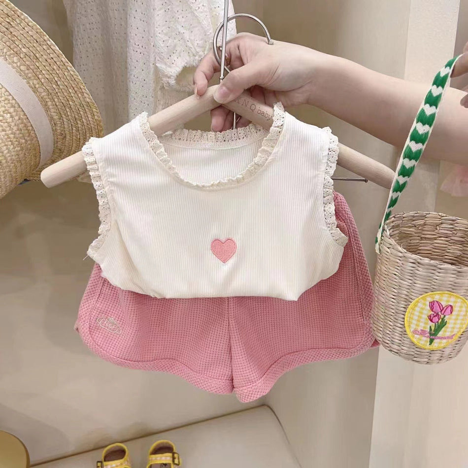 Korean Girls Summer Vest & Shorts Set 2026