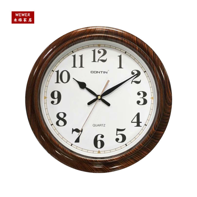 Miwei Round Stereo Character Wall Clock Silent White Living Room