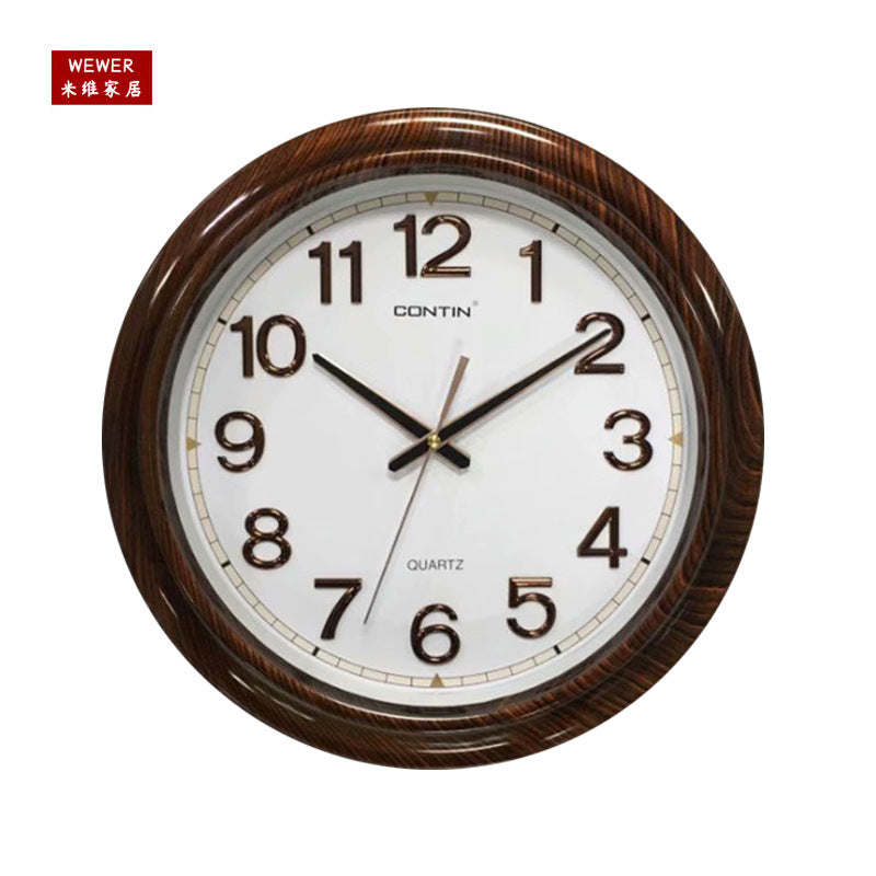 Miwei Round Stereo Character Wall Clock Silent White Living Room