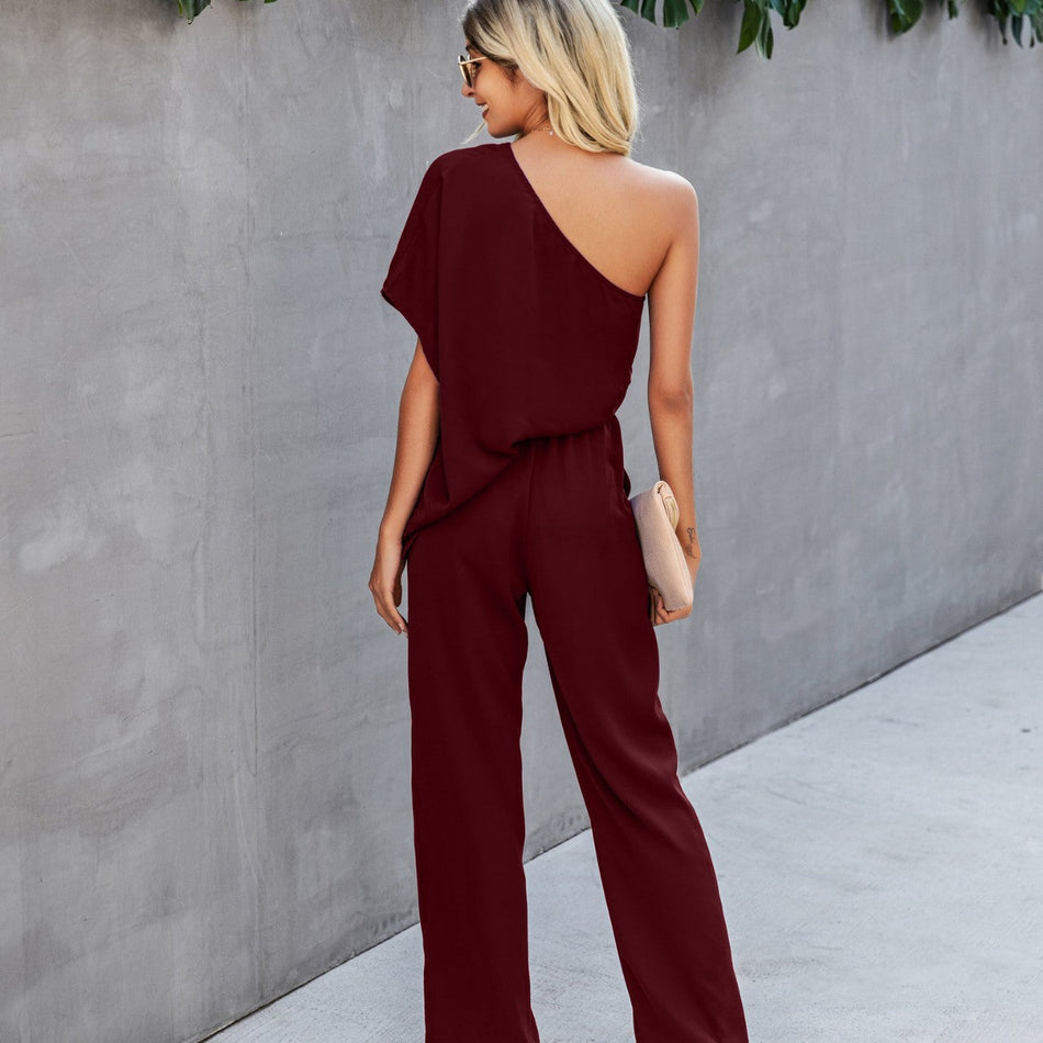 Off-Shoulder One-Piece Trousers – 2026 "INS" Liquid Minimalist