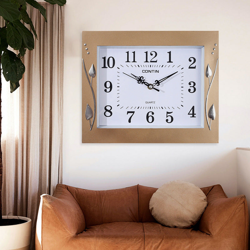 Miwei Light Luxury Wall Clock Punch-Free European Living Room