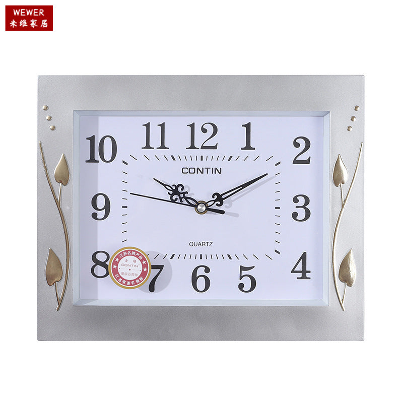 Miwei Light Luxury Wall Clock Punch-Free European Living Room