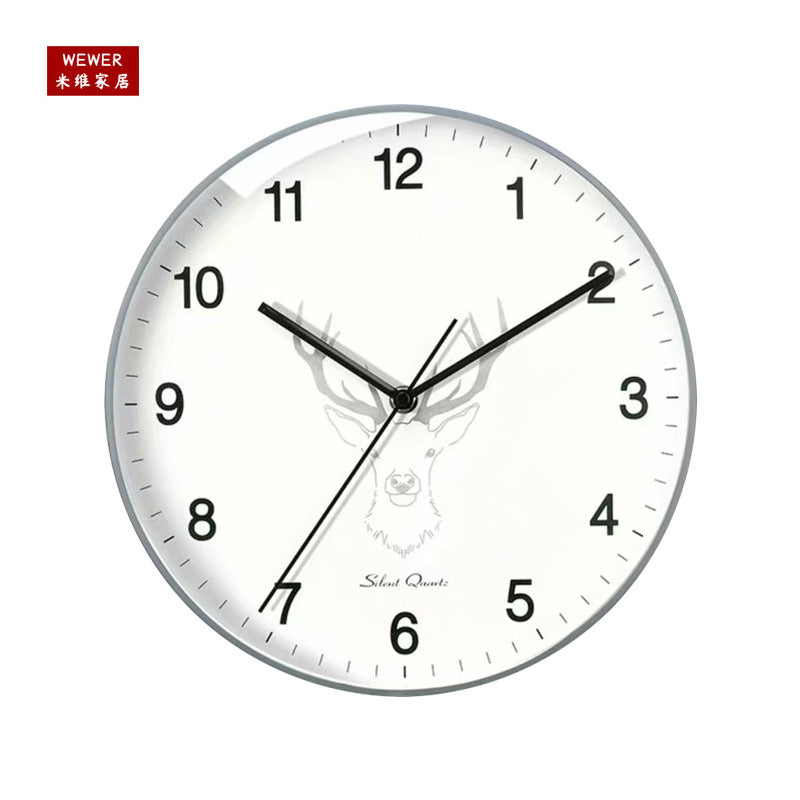 Modern Wood Grain Frame Wall Clock Nordic Silent Living Room
